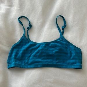 Blue sports bra